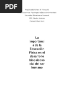 Ensayo Importancia de La Educacion Fisica