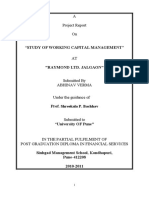 "Study of Working Capital Management": A Project Report On