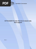 ICTSAS420 Provide First-Level Remote Help Desk Support: Release: 1