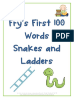 Fry'S First 100 Words Snakes and Ladders Games - Clever Classroom TPT ©