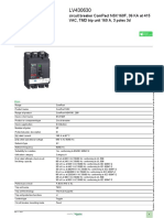 Product Data Sheet: Circuit Breaker Compact Nsx160F, 36 Ka at 415 Vac, TMD Trip Unit 160 A, 3 Poles 3D