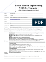 Lesson Plan For Implementing NETS - S-Template I: (More Directed Learning Activities)