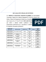 Declaración Jurada de Cursos Sherlys