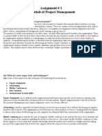 Assignment # 3 Essentials of Project Management: What Is The Purpose of Conduct Procurements?