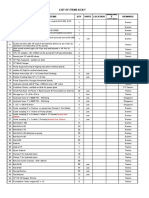 List of Items KCN 7: NO Description of Items QTY Units Location Remarks Availabl E (YES/NO)