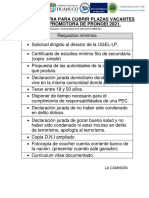 Convocatoria para Cubrir Plazas Vacantes Promotora Pronoei 2021.