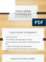 Evaluation Techniques: Human-Computer Interaction