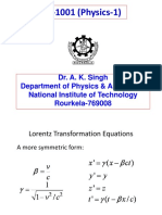 PH-1001 (Physics-1) : Dr. A. K. Singh Department of Physics & Astronomy National Institute of Technology Rourkela-769008