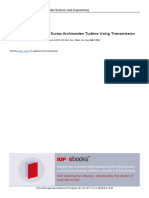 Performance of Single Screw Archimedes Turbine Using Transmission