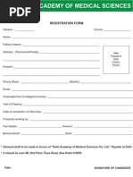 Dams - Registration Form