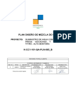 Plan Diseño de Mezcla de CCR: Proyecto: Suministro de Agua Construccion