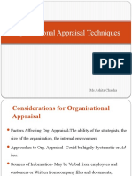 Organizational Appraisal Techniques: Ms Ashita Chadha