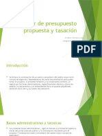 Taller de Presupuesto Propuesta y Tasación