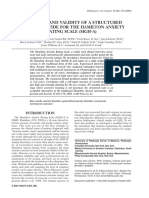 Reliability and Validity of A Structured Interview Guide For The Hamilton Anxiety Rating Scale (Sigh-A)