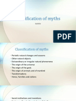 Classification of Myths