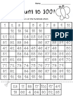 Cut Paste Hundreds Chart