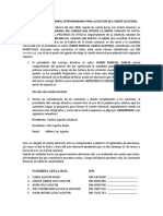 Acta de Asamblea General Extraordinaria para La Eeccion Del Comité Electoral