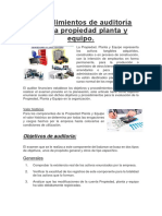 D Procedimientos de Auditoría para La Propiedad Planta y Equipo