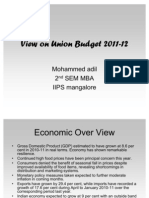 Union Budget 2011-2012 (Adil Uchila)