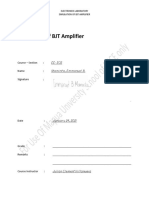 Electronics Laboratory Simulation of BJT Amplifier