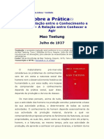 Mao Tsetung - Sobre A Prática - Sobre A Relação Entre o Conhecimento e A Prática - A Relação Entre o Conhecer o Agir