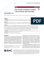 Association of The Insulin Resistance Marker Tyg Index With The Severity and Mortality of Covid-19