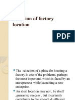 Selection of Factory Location