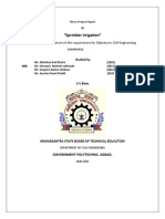 "Sprinkler Irrigation": in The Partial Fulfillment of The Requirement For Diploma in Civil Engineering