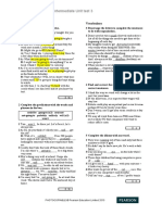 Intermediate Unit Test 3: Grammar Vocabulary