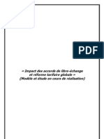 Impact Des Accords de Libre-Échange Et Réforme Tarifaire Globale (Modèle Et Étude en Cours de Réalisation)