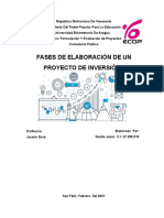 Fase de Elaboración de Un Proyecto de Inversión (Informe)