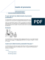 Les Déterminants Et Pronoms Possessifs