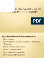 Major Ethical Issues in Entrepreneurship