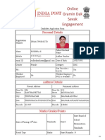 Online Gramin Dak Sevak Engagement: Personal Details