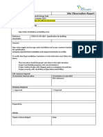 Project Emily 1 Site Observation Report: Company Rejected That Installation and Request Contractor To Rectify