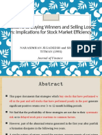 Returns To Buying Winners and Selling Lose RS: Implications For Stock Market Efficiency