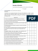 Formulating Your Philosophy of Education: Activity 1 Do This Exercise. Read and Follow The Instruction