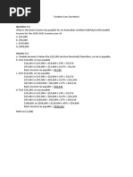 Taxation Law Questions