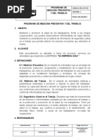 Programa de Medicina Preventiva y Del Trabajo