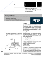 Solid-State Physics: Determining The Density and Mobility of Charge Carriers in N-Germanium