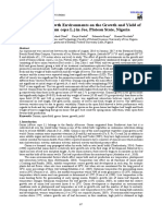 The Effect of Growth Environments On The Growth and Yield of Onion (Allium Cepa L.) in Jos, Plateau State, Nigeria