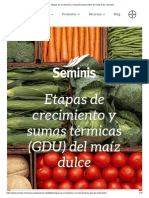 Etapas de Crecimiento y Sumas Térmicas (GDU) Del Maíz Dulce - Seminis