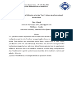 A Case Study: Sources of Difficulties in Solving Word Problems in An International Private School