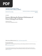 Factors Affecting The Business Performance of Firms Utilizing Social Media