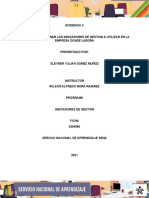 Evidencia 2 Informe Determinar Los Indicadores de Gestion A Utilizar en La Empresa Donde Labora