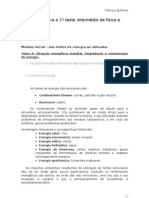 Resumo Física 10º e 11º para o 1º Teste Intermédio 11º