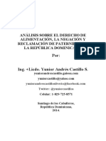 Análisis Sobre El Derecho de Alimentación, La Negación y Reclamación de Paternidad