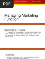 Managing Marketing Function