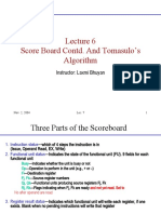 Score Board Contd. and Tomasulo's Algorithm: Instructor: Laxmi Bhuyan