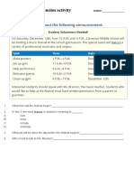 (KET) Reading Comprehension Activity